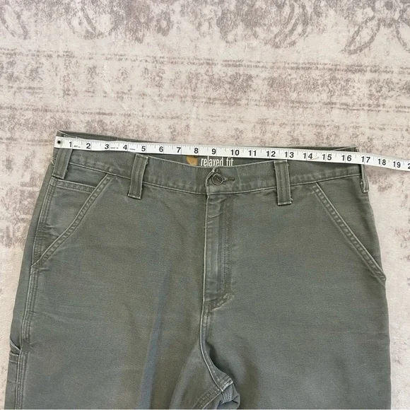 Carhartt Men's Rugged Relaxed Fit Olive Green Cargo Carpenter Pants 34x32 - Picture 7 of 12